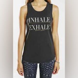 Spiritual Gangster Black 'Inhale Exhale' Muscle Tank Top Small